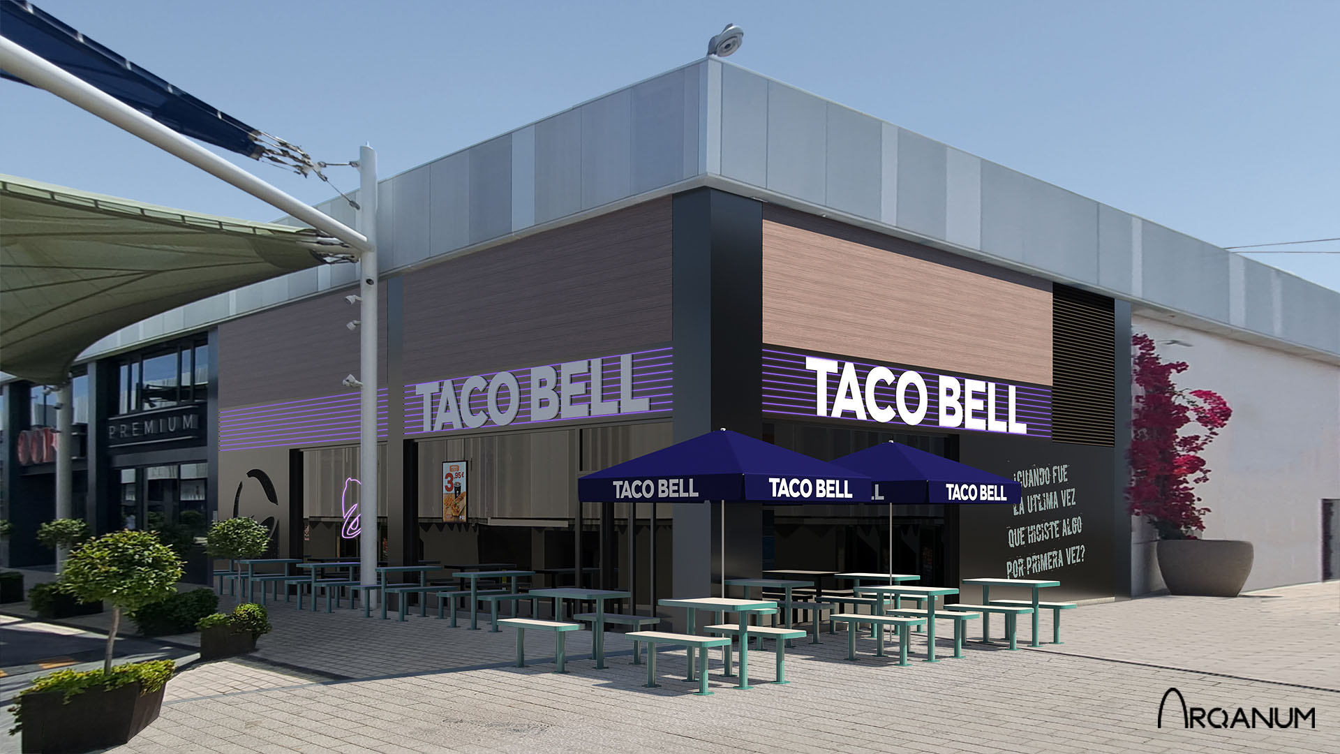 Taco Bell restaurant in Palma, facade